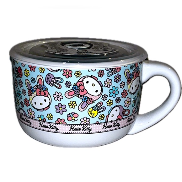 Hello Kitty Dining Hello Kitty Ceramic Soup Mug With Pressure